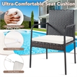 Pemberly Row 4PCS Patio Wicker Rattan Dining Chairs for Garden in Brown