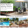 Pemberly Row 4PCS Patio Wicker Rattan Dining Chairs for Garden in Brown