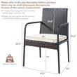 Pemberly Row 4PCS Patio Wicker Rattan Dining Chairs for Garden in Brown