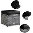 Pemberly Row 7 PCS Patio Dining Set Sectional Sofa Couch Ottoman Garden in Black