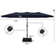 Pemberly Row 15 Ft Patio Double Sided Outdoor Market Umbrella in Navy