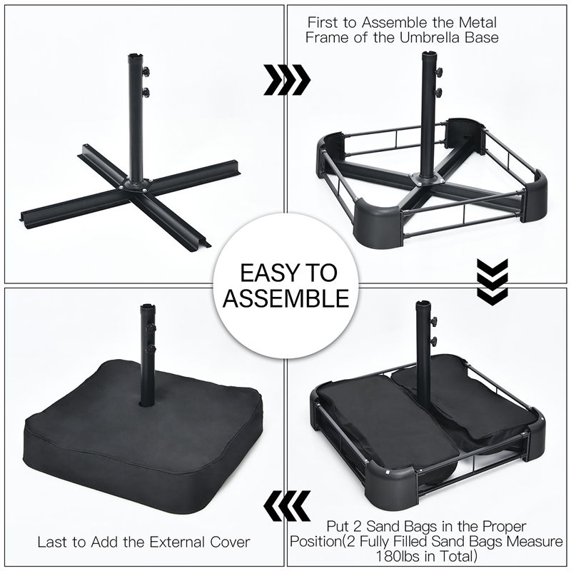 Pemberly Row 15 Ft Patio Double Sided Outdoor Market Umbrella in Red