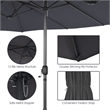 Pemberly Row 15 Ft Patio Double Sided Outdoor Market Umbrella in Gray