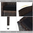 Pemberly Row 4PCS Patio Set Cushioned Sectional Sofa Chair Coffee Table in Black