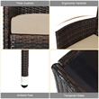 Pemberly Row 4PCS Patio Set Cushioned Sectional Sofa Chair Coffee Table in Brown