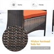 Pemberly Row 4PCS Patio Set Cushioned Sectional Sofa Chair Coffee Table - Orange
