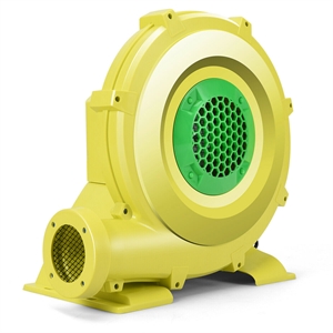 Pemberly Row Air Blower Pump Fan 735 Watt 1.0HP For Inflatable Castle in Yellow