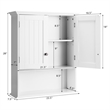 Pemberly Row Bathroom Wall Cabinet Medicine Storage Organizer w/ Shelf in White