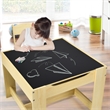 Pemberly Row Kids Table Chairs Set w/ Storage Boxes Blackboard Drawing - Natural
