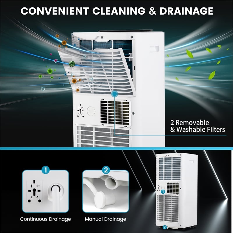 Pemberly Row 6000BTU (10000 BTU ASHRAE) Portable Air Conditioner 3-in-1 AC Unit
