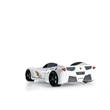 Pemberly Row Modern Wood Twin Race Car Bed with Remote Control in White