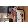 Pemberly Row Modern Wood Twin Race Car Bed with Remote Control in White