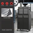 Pemberly Row 5-Drawer Rolling Tool Chest Cabinet Metal Tool Storage Box in Black