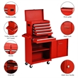 Pemberly Row 5-Drawer Rolling Tool Chest Cabinet Metal Tool Storage Box in Red