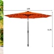 Pemberly Row 10ft Patio Solar Umbrella LED Patio Market Steel Tilt in Orange