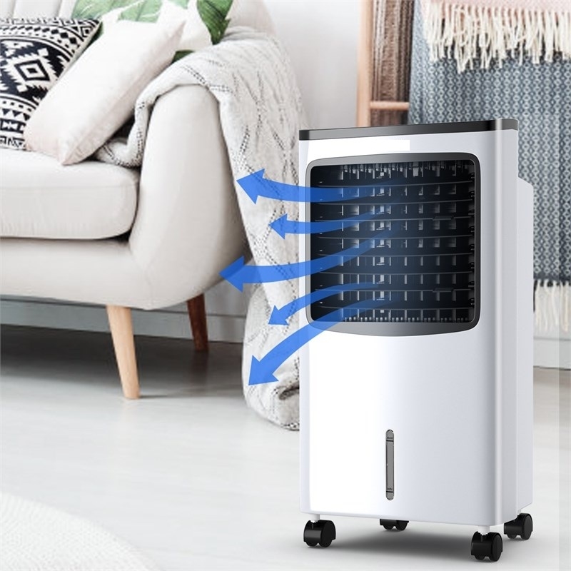 Pemberly Row Portable Cooler Fan Filter Humidify Anion W/ Remote Control - White