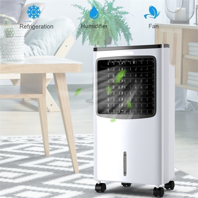Pemberly Row Portable Cooler Fan Filter Humidify Anion W/ Remote Control - White