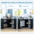 Pemberly Row Corner Computer Desk Writing Workstation in Black