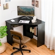 Pemberly Row Corner Computer Desk Writing Workstation in Black