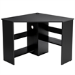 Pemberly Row Corner Computer Desk Writing Workstation in Black