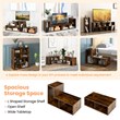 Pemberly Row 3 Pieces TV Console Stand Modern Entertainment Center in Brown