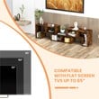 Pemberly Row 3 Pieces TV Console Stand Modern Entertainment Center in Brown