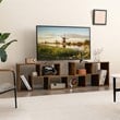 Pemberly Row 3 Pieces TV Console Stand Modern Entertainment Center in Brown