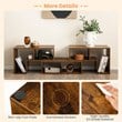 Pemberly Row 3 Pieces TV Console Stand Modern Entertainment Center in Brown