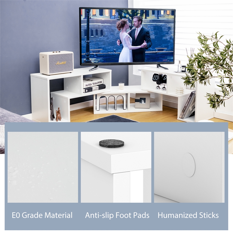 Pemberly Row 3 Pieces TV Console Stand Modern Entertainment Center in White