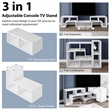 Pemberly Row 3 Pieces TV Console Stand Modern Entertainment Center in White