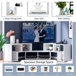 Pemberly Row 3 Pieces TV Console Stand Modern Entertainment Center in White