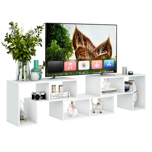 Pemberly Row 3 Pieces TV Console Stand Modern Entertainment Center in White