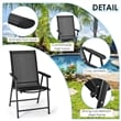 Pemberly Row 2PCS Patio Folding Dining Chairs Portable Armrest Garden Black