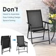 Pemberly Row 2PCS Patio Folding Dining Chairs Portable Armrest Garden Black