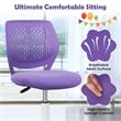 Pemberly Row Height-adjustable Ergonomic Kids Chair w/ Wheels Purple
