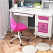 Pemberly Row Height-adjustable Ergonomic Kids Chair w/ Wheels Pink