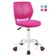 Pemberly Row Height-adjustable Ergonomic Kids Chair w/ Wheels Pink