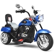 Pemberly Row 6V Kids Ride On Chopper Motorcycle 3 Wheel Trike Blue