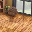 Pemberly Row 27PCS Patio Interlocking Tiles Acacia Slat Wood Garden