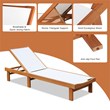 Pemberly Row Patio Lounge Chair with 5 Postion Adjustable Backrest White
