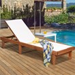 Pemberly Row Patio Lounge Chair with 5 Postion Adjustable Backrest White