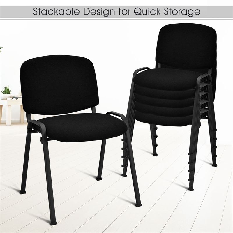 Pemberly Row Set of 5 Conference Chair Office Guest Reception Black