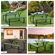 Pemberly Row Picnic Table Bench Set Outdoor Backyard Iron Garden Green