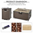Pemberly Row 32''x 20'' Propane Fire Pit Table Set w/ Side Table Tank Brown