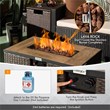 Pemberly Row 32''x 20'' Propane Fire Pit Table Set w/ Side Table Tank Brown