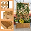 Pemberly Row Tall Raised Garden Bed Planter w/ Trfor Flower Climbing