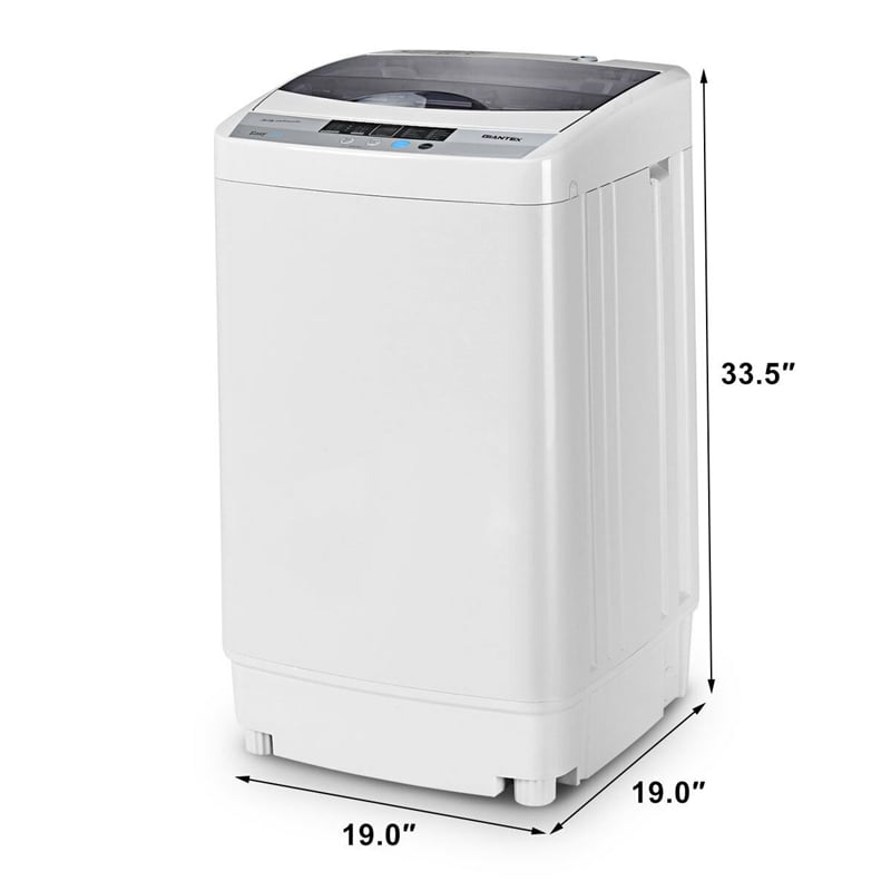 Pemberly Row Portable Compact Washing Machine 1.34 Cu.ft Spin Washer Drain Gray