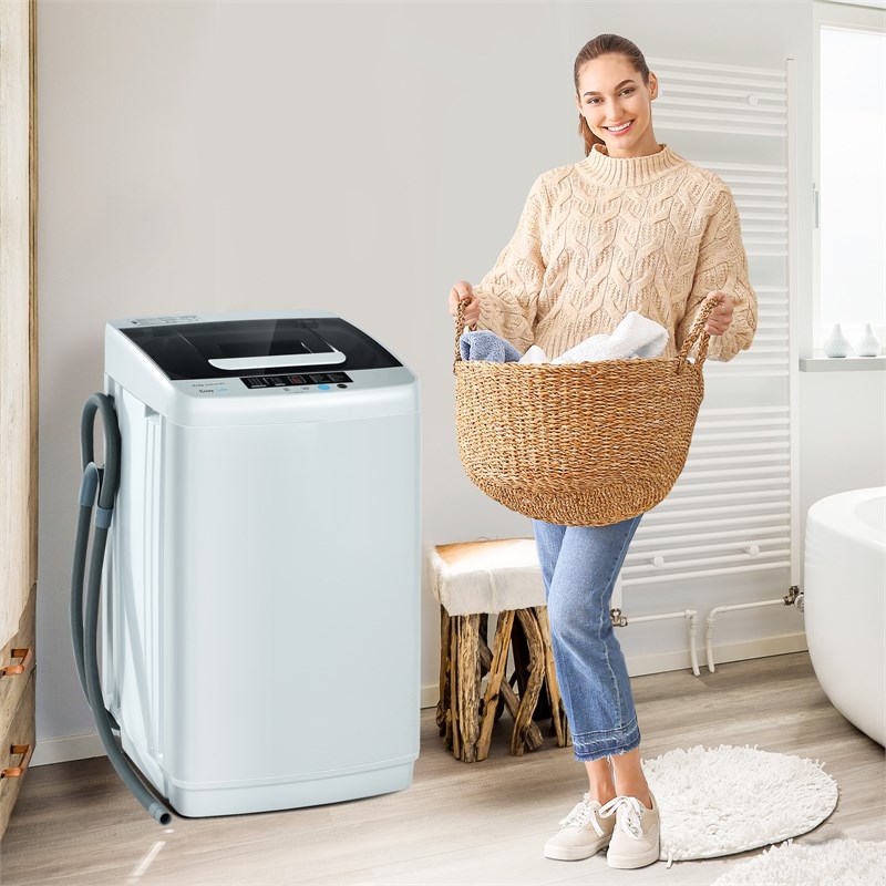 Pemberly Row Portable Full-Automatic Laundry Washing Machine 8.8lbs Spin Washer