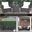 Pemberly Row 3PCS Patio Rattan Set Cushioned Conversation Set Sofa Brown