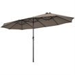 Pemberly Row 15FT Patio Double Sided Umbrella Crank Garden Brown